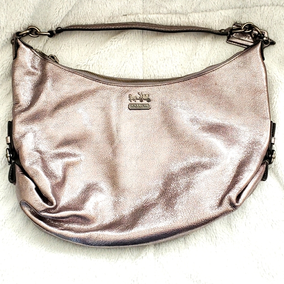 NWOT Coach Silver Metallic Leather Hobo Bag - Picture 1 of 7